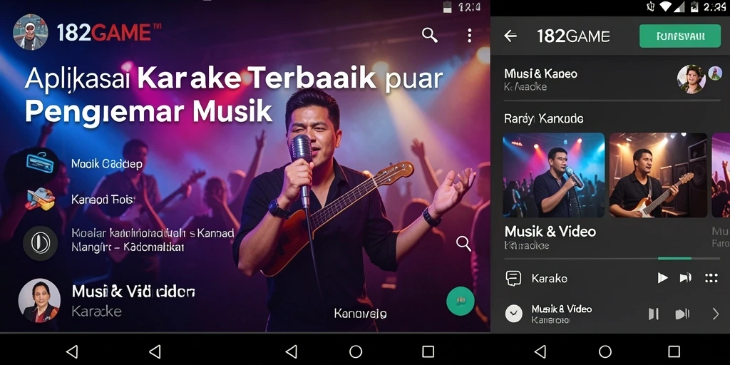 Antarmuka aplikasi Karaoke 182GAME siap menyuguhkan pengalaman menyanyi