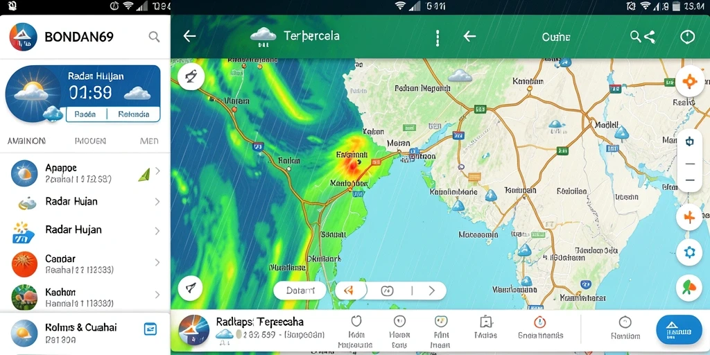 Tampilan antarmuka aplikasi Radar Hujan BONDAN69 yang informatif.