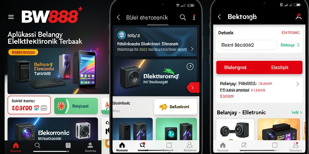 Antarmuka BW888 yang modern dan mudah digunakan untuk belanja elektronik.