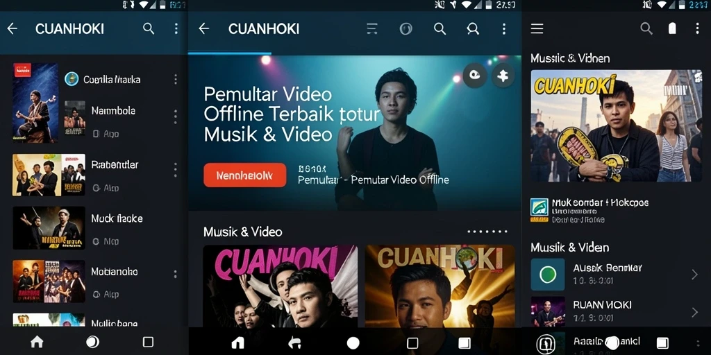 Tampilan antarmuka CUANHOKI yang user-friendly untuk pemutar video offline.