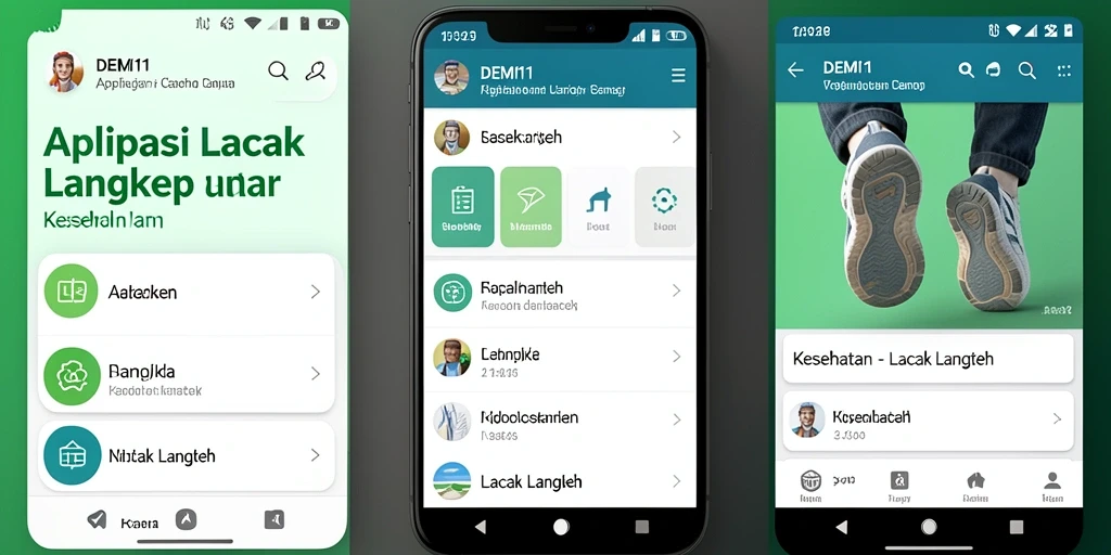 Antarmuka aplikasi Lacak Langkah DEMI11 yang intuitif dan menarik.
