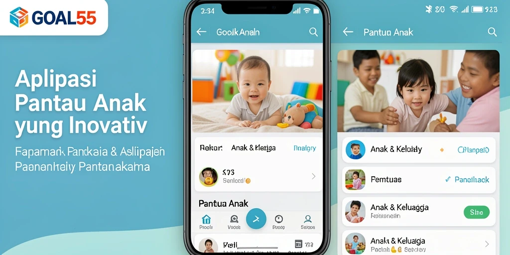 Tampilan antarmuka GOAL55 yang intuitif untuk pantauan anak.