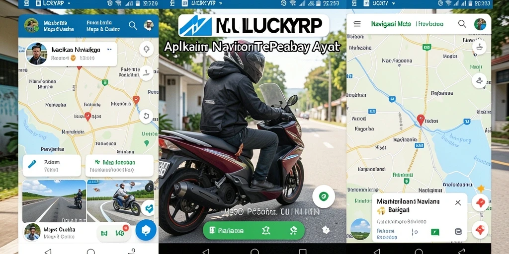 Tampilan antarmuka LUCKYRP yang sederhana dan informatif untuk navigasi motor.