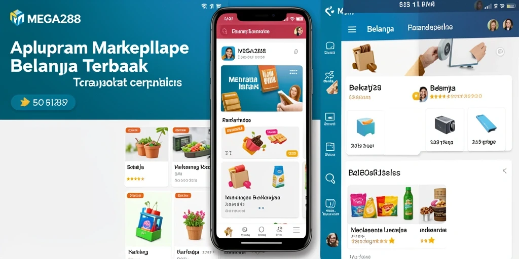 Tampilan antarmuka aplikasi MEGA288 yang user-friendly untuk berbelanja.