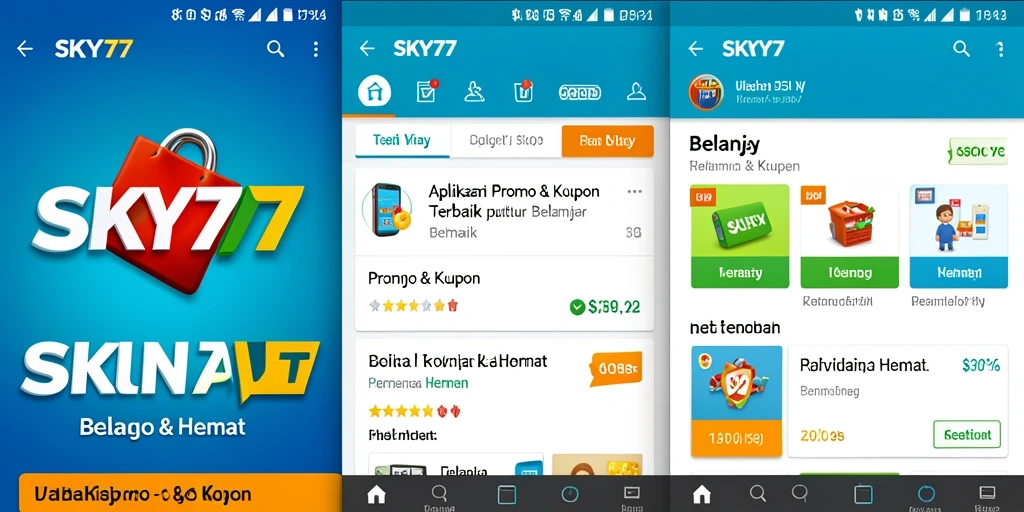 Tampilan antarmuka aplikasi SKY77 yang menarik dan mudah digunakan.