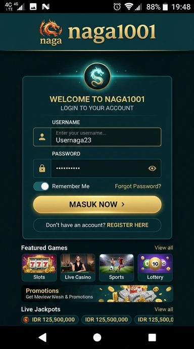 Masuk Akun Naga1001 untuk Pengguna Android