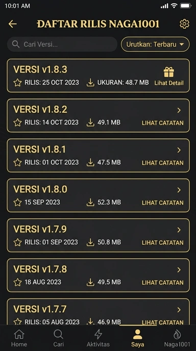Riwayat Versi Aplikasi naga1001 untuk Android